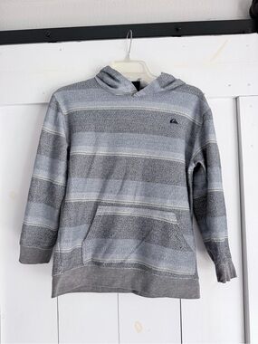 Quiksilver Boys Gray Striped Hooded Sweater